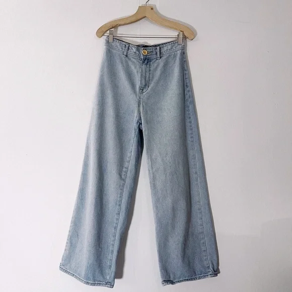 Urban Outfitters BDG Wide Leg Jeans Light Wash High Waisted - Picture 2 of 6